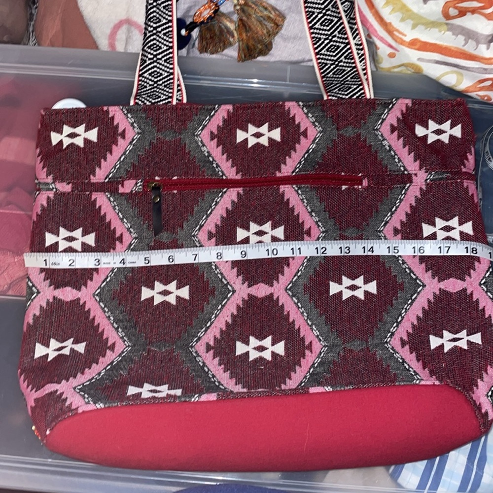 Steven by Steve Madden Aztec beaded large tote with tassel fringe charm - Picture 9 of 14